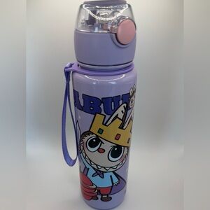 Purple Monster Character Water Bottle with Straw & Flip Lid